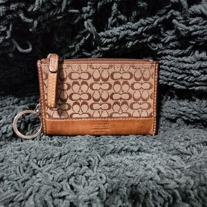 Coach Signature C Brown Keychain Wallet